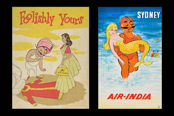 Air India Индия, Авиакомпания, Air india, 60-е, Путешествия, Реклама, Страны, Иллюстрации, Длиннопост