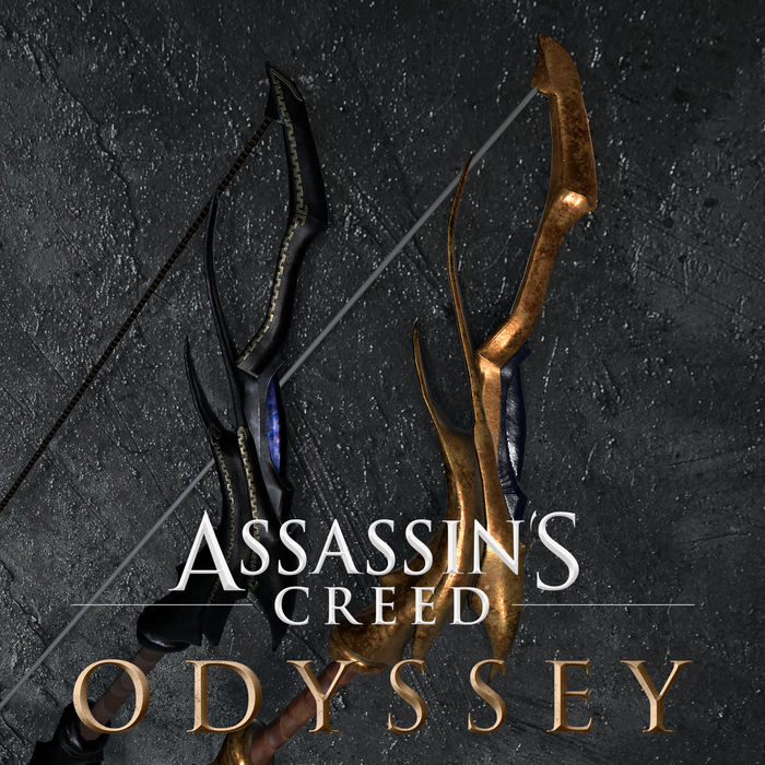 Assassin's Creed Odyssey: The Black Bow of Fate (TES+Remake) 3D моделирование, Blender, Bow, Assassins Creed, Odyssey, Assassins Creed Odyssey, The Elder Scrolls V: Skyrim, Gamedev, Game Art, Photoshop, Длиннопост