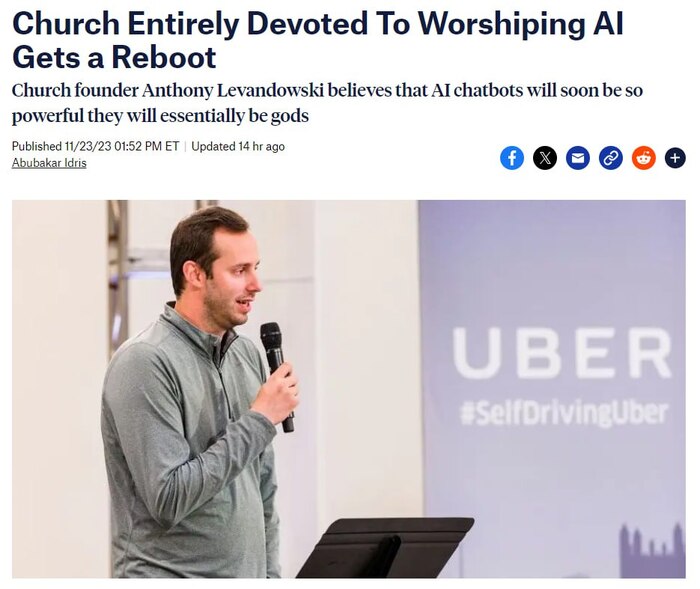 Бывший сотрудник Google и Uber возродил свою церковь поклонения ИИ