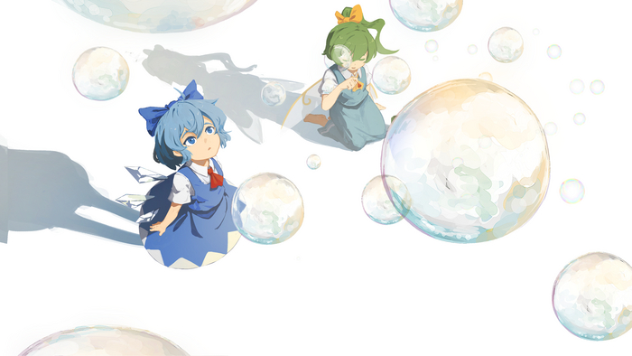   Touhou, Cirno, Daiyousei, Anime Art, Game Art, , ,  , 