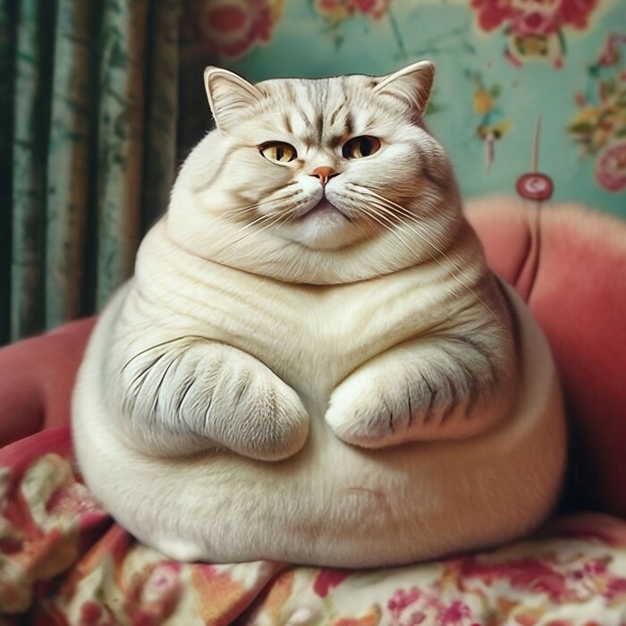 Лайкнешь толстого кота — будешь счастлив навсегда Юмор, Кот, Арты нейросетей, Толстые котики