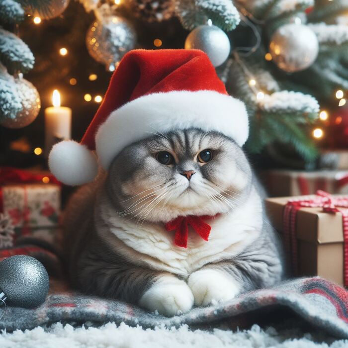 Новогодний толстый кот 3