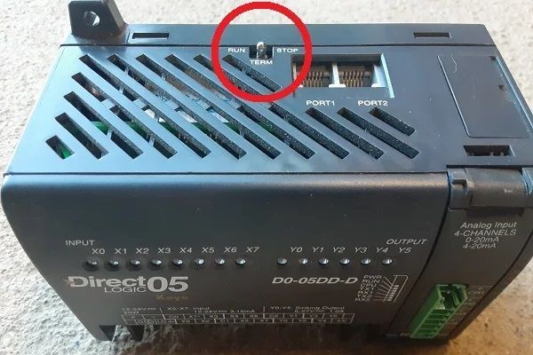 Рисунок 4. Терминальный режим означает то же, что и Rem, позволяет ПЛК принимать онлайн-редактирование