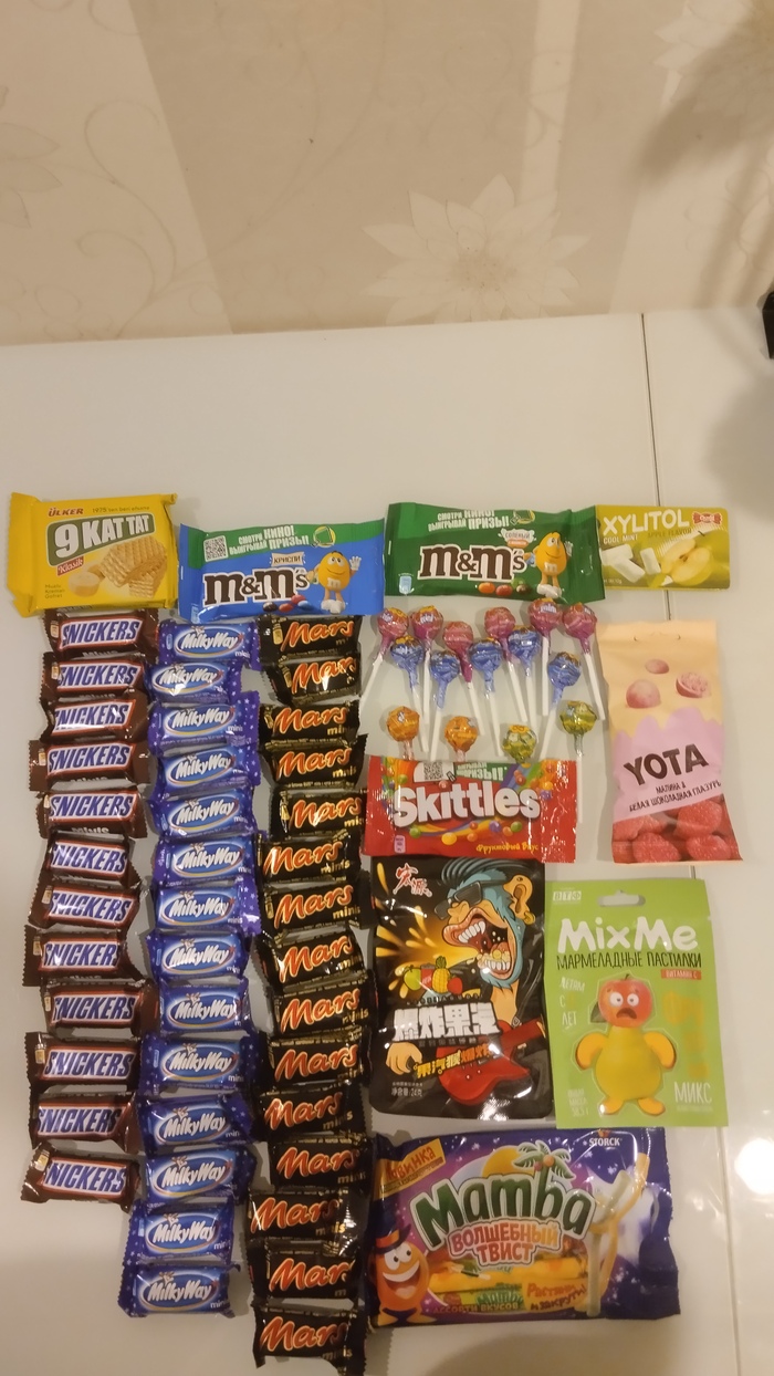       54     , , , ,  , M&Ms, Mars, Milky way, , , 