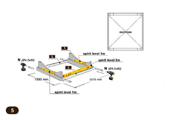 Пример страницы по сборке основания бани в первой версии