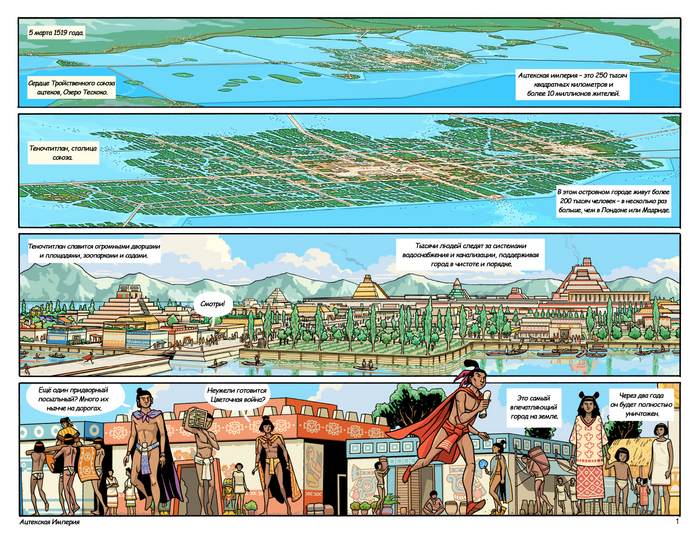 Комикс "Ацтекская империя": часть 1 Комиксы, Ацтеки, Мезоамерика, Перевод, Длиннопост
