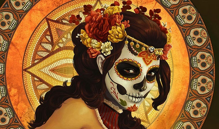 Не стал вставлять изображение Миктлансиуатль из ацтекского кодекса - вот эта интереснее + сразу понятно, в честь кого проводится День Мёртвых в Мексике