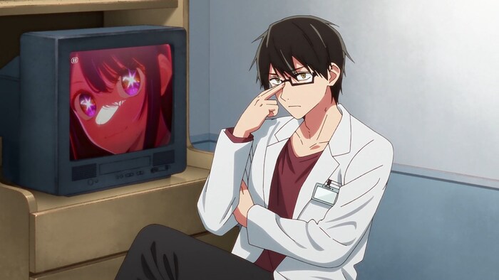 Да он смотрит аниме в аниме, а что?