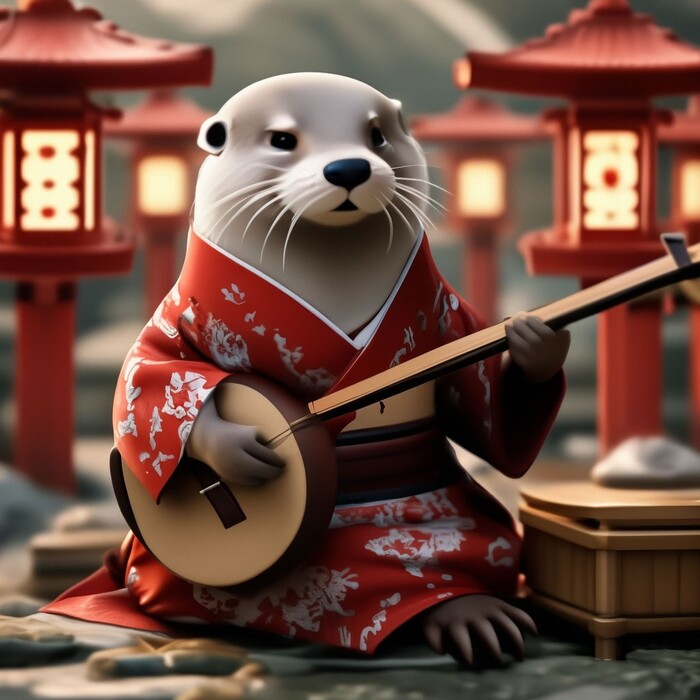 Выдры в кимоно, часть 3 Выдра, Кимоно, Арты нейросетей, Длиннопост