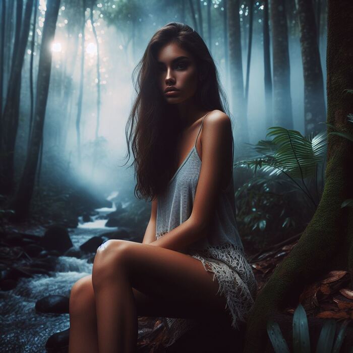 Закат в лесу