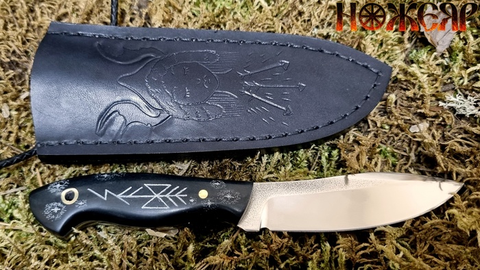 Ножны - кожа растительного дубления с тиснением вручную.