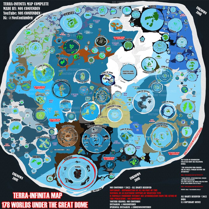 Карта плоской земли TERRA-INFINITA MAP 178 WORLDS