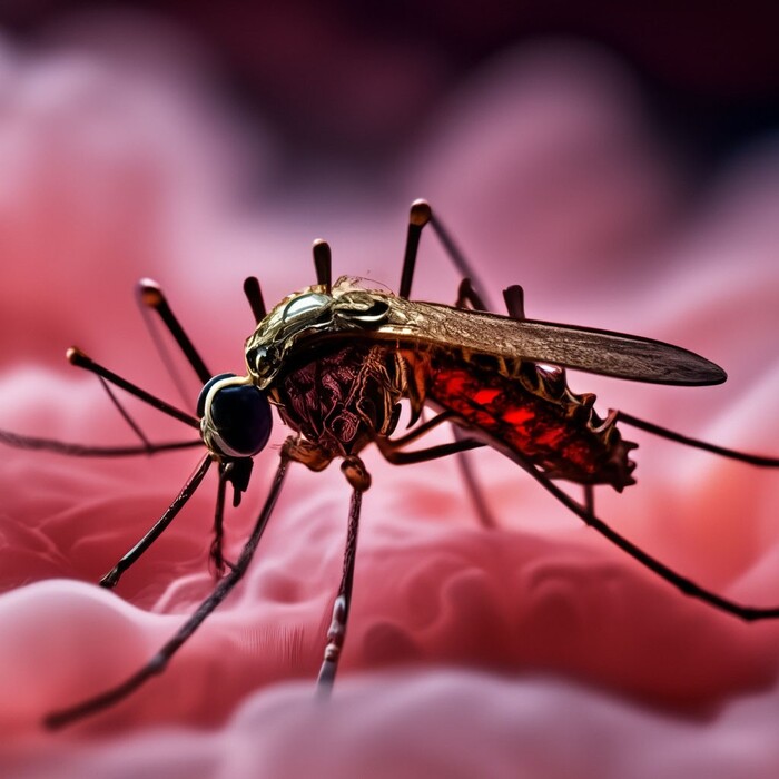 комар на красном облаке