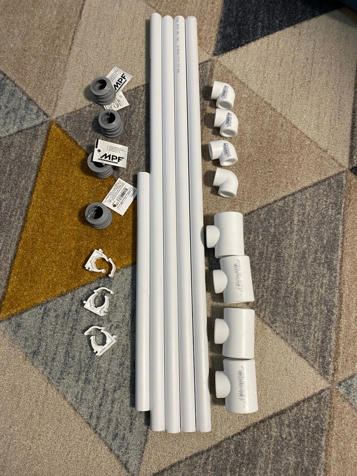 На фотке не хватает 4 серых манжеты, слева сверху, т.к. докупил я их в процессе.