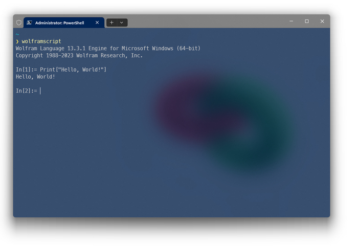 После запуска утилиты wolframscript напечаталась текущая версия языка и ядра