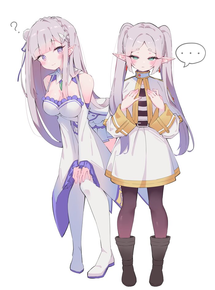      , Anime Art, Sousou no Frieren, Frieren, Re:Zero Kara, Emilia, Twitter ()