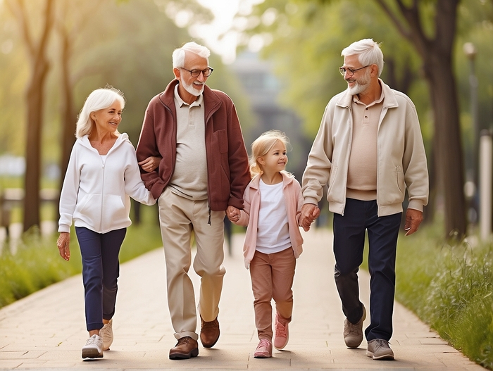 Не спрашивайте меня почему нейросеть решила изобразить внуков с бабушками/дедушками именно так.