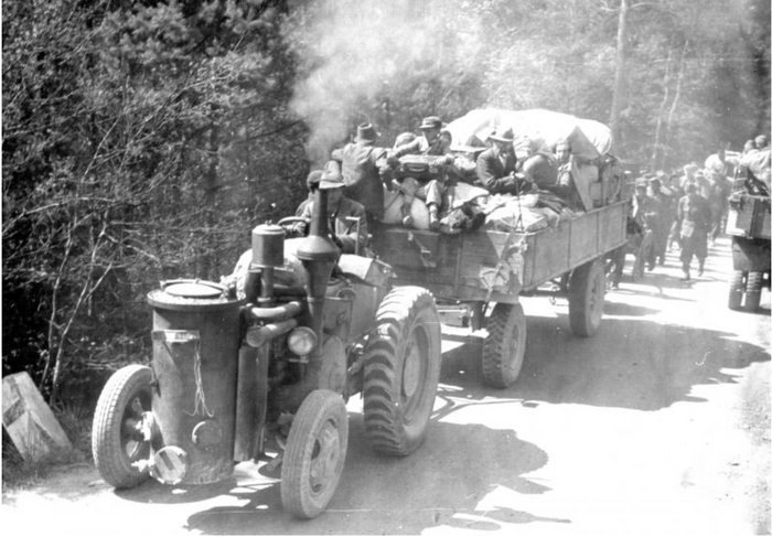 Венгерские солдаты, отпущенные из плена, возвращаются домой