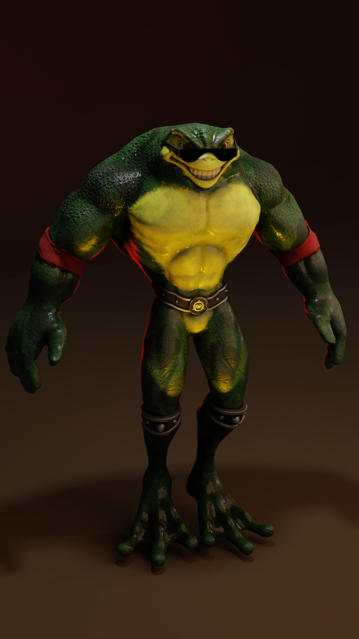 Rash. Battletoads 3D , Blender, Battletoads, ,  , 