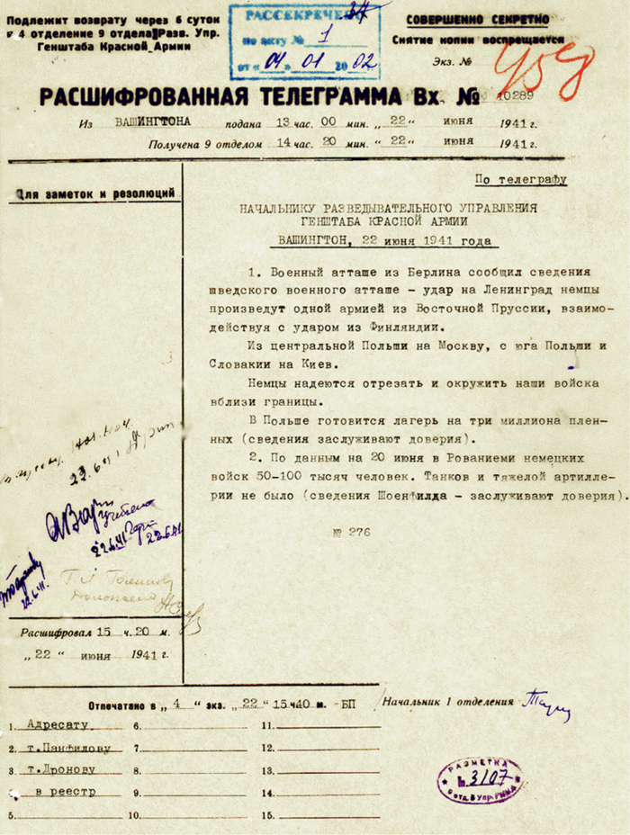 ���������� ��������� �� ���������� � ���������������� ���������� �������� ���� 22 ���� 1941 ����