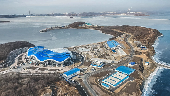 Территория океанариум на острове Русском