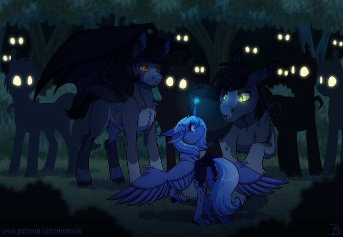   My Little Pony, Princess Luna, Batpony, Inuhoshi-to-darkpen