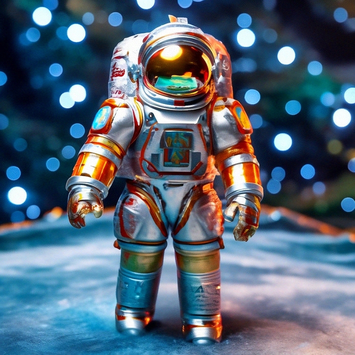 "Космический киберпанк скафандр «орлан» на космонавте во время внекорабельной деятельности!"