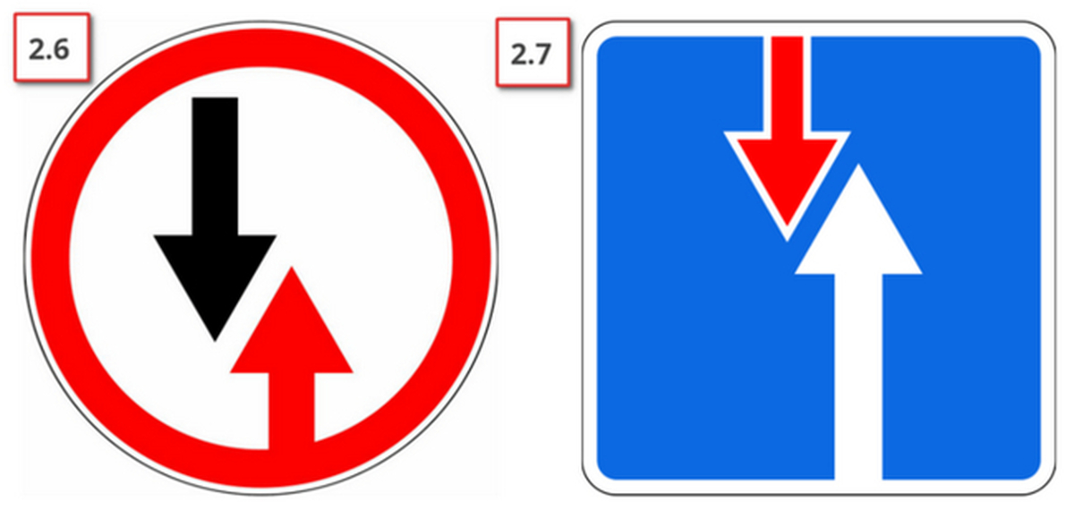 Узкий участок дороги. Дорожный знак 2.6 преимущество встречного движения. Знаки дорожного движения преимущество перед встречным движением. Дорожный знак встречный разъезд. 2.7 "Преимущество перед встречным движением"..