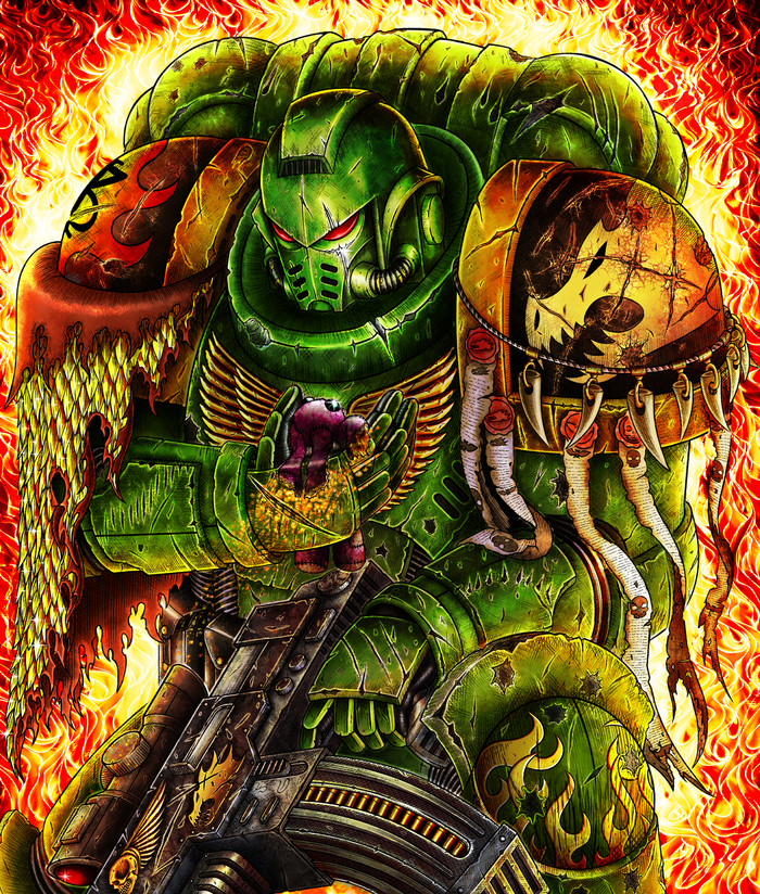 A Dragon's Lament. Salamander's chapter artwork by RapturedAurtist Warhammer 40k, Wh Art, Salamander