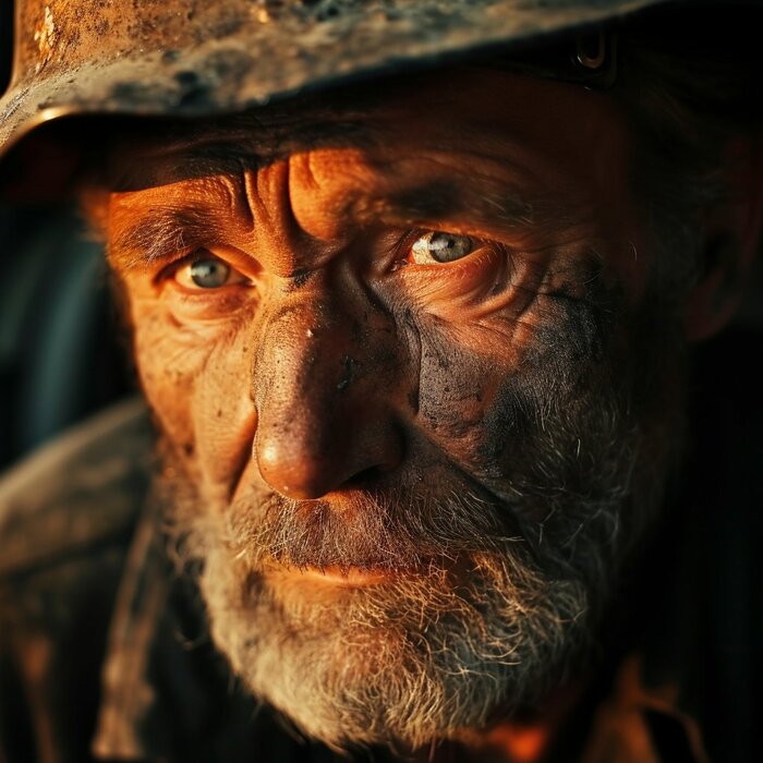Так изобразила старого шахтера уже 6-ая версия Midjourney, которая вышла 21 декабря этого года