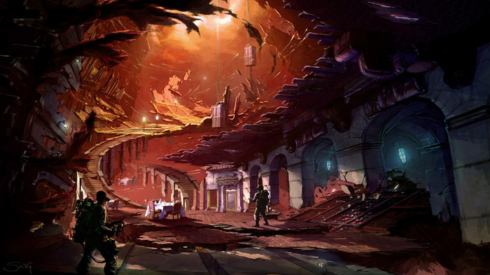 Неснятый сценарий повлиял на сюжет игры Ghostbusters. Концепт-арт художника Стюарта Нг к игре