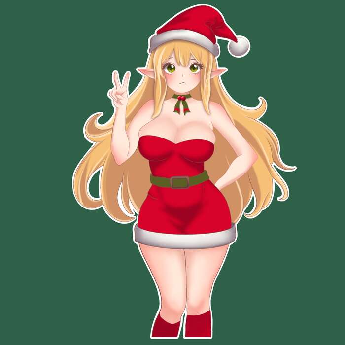 #11 Holly Happy Holidays ,  , , , , , Anime Art, Original Character, , Santa costume, 