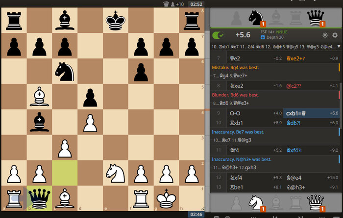 Пример, когда белые хотят уничтожить черного ферзя, который превратился в ферзя из пешки.