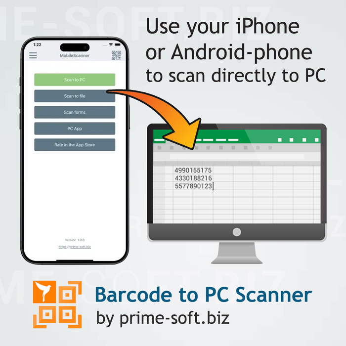 Barcode to PC Scanner    iOS , , , ,  , QR-, IT, 