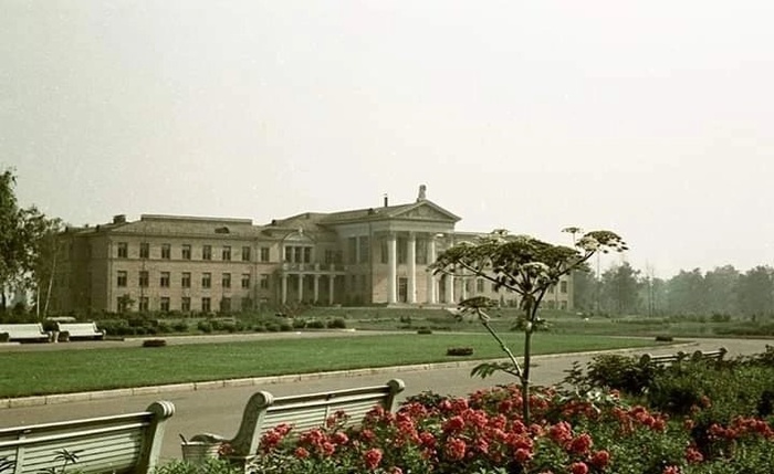 Борщевик Сосновского растет как декоративное растение в партере ГБС им. Н.В. Цицина. Редкое архивное фото.