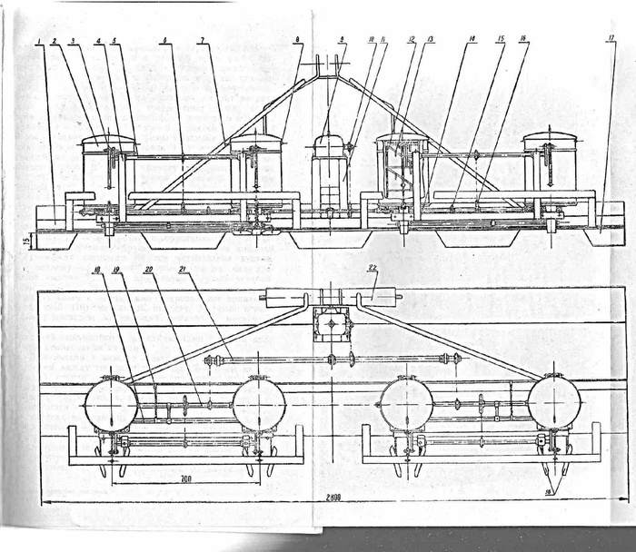 Чертеж специальной сеялки для борщевика Сосновского. Книга "Новые силосные растения и основные приемы их выращивания", 1973 г.
