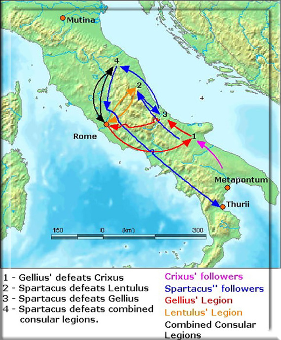 Движения обеих сторон по версии историка Аппиана