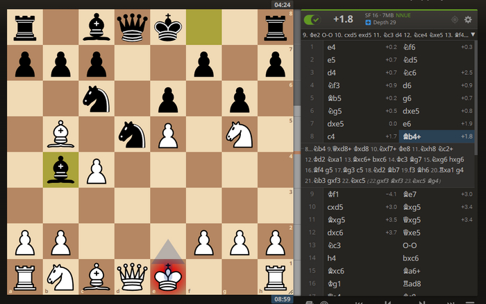 sumat777 (2474?) - kirillmironenko (2207).   8. ... b4+