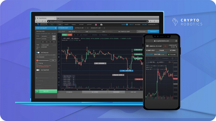 Мобильное приложение для криптовалют Cryptorobotics