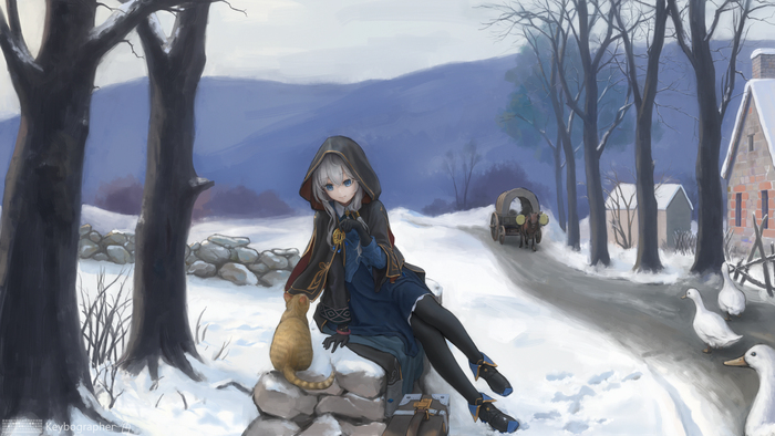 Snow Ashen , Anime Art, Majo no tabitabi, Elaina, , 