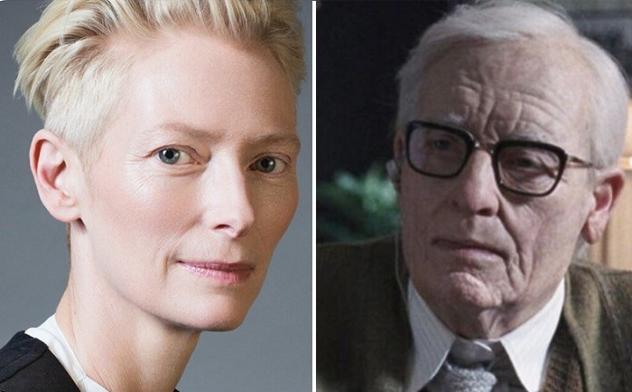 Тильда Суинтон в роли доктора Джозефа Клемперера. Мистический триллер «Суспирия»,(2018).