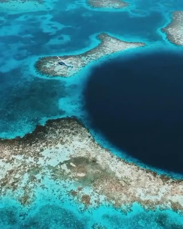 Коралловые рифы, окаймляющие Большую голубую дыру. Фото из сети