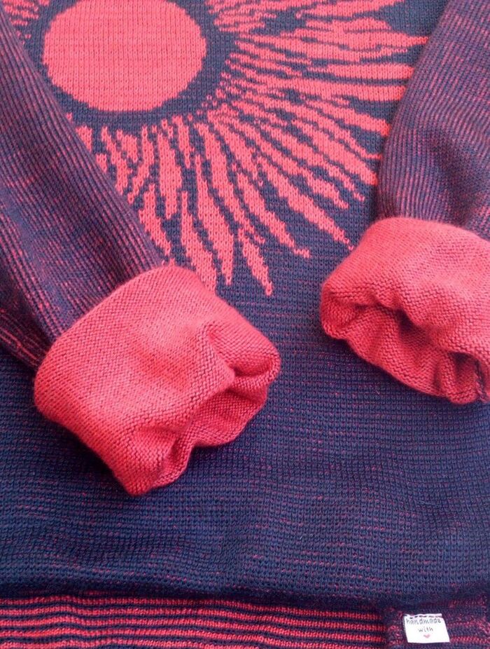 Джемпер "Cолнце". Рукава платинг однофантурный.