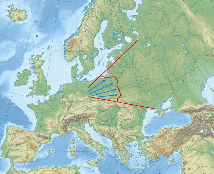 Масштабное вторжение по суше в СССР реально было возможно лишь на узком участке фронта