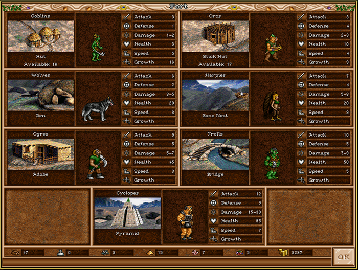 Гарпии - были верны варварам в четвёртой, шестой и седьмой частях "Героев"