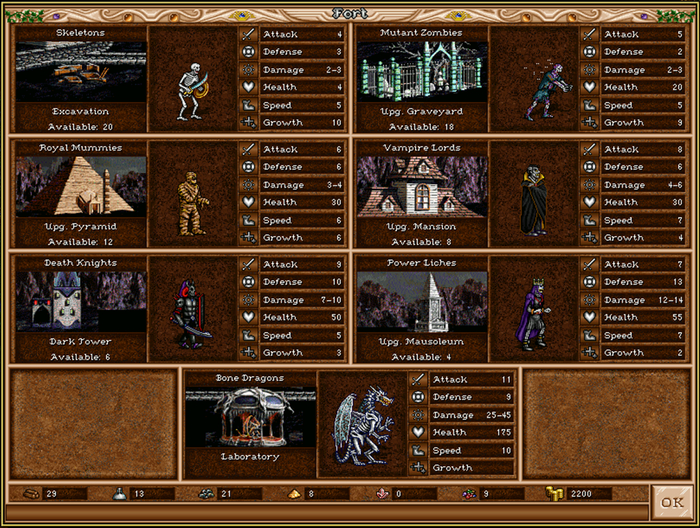 Армия некромантов с рыцарями смерти