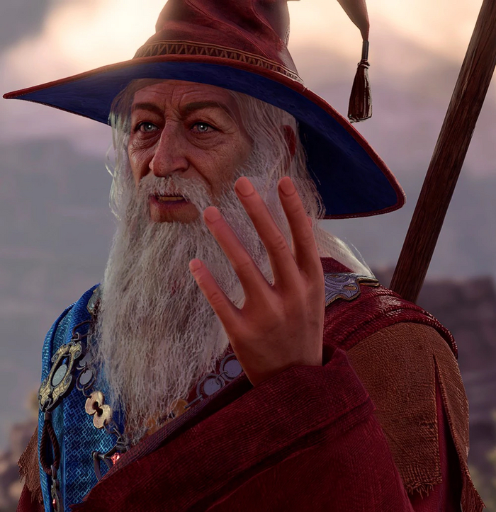 В Baldur's Gate III, хите года, сходство с Гэндальфом неслучайно, по канону они похожи внешне и поведением.