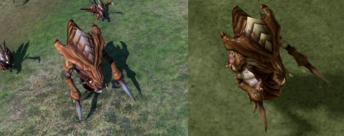 Слева сухо, справа мокро