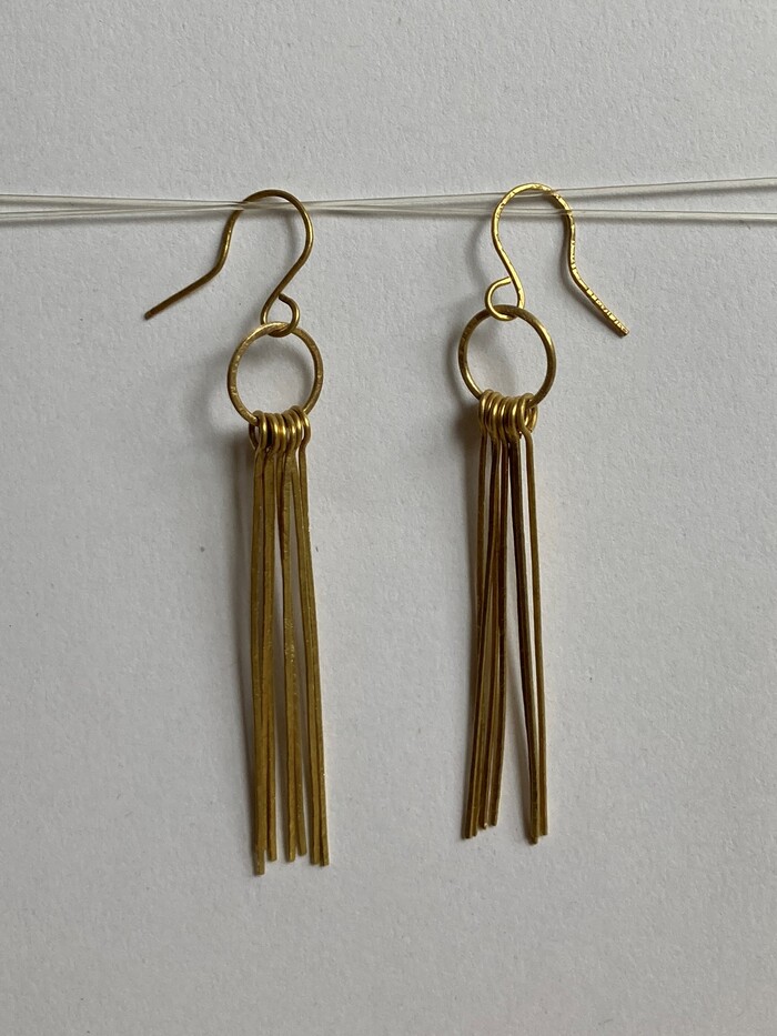 Кованые серьги. Латунь.