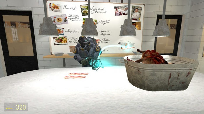 Кладем хэдкраба в тазик и кладем туда бекон. ( не забудем главный предмет на кухне мочу )